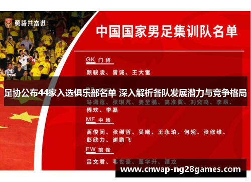 足协公布44家入选俱乐部名单 深入解析各队发展潜力与竞争格局